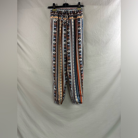 Boho Geo Print Striped Carrot Pants* - Picture 5 of 7